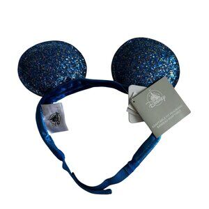 DISNEY Parks Blue Glitter Adjustable Headband Mouse Ears NEW with tags